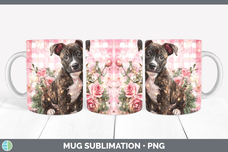 American Staffordshire Dogs 03 Checker Valentine Mug Wrap Su