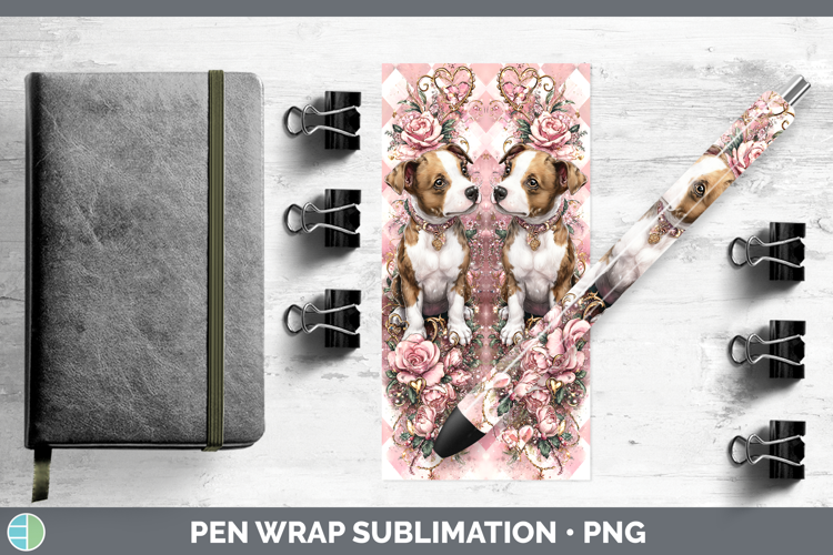 American Staffordshire Dogs 03 Checker Valentine Pen Wrap Su