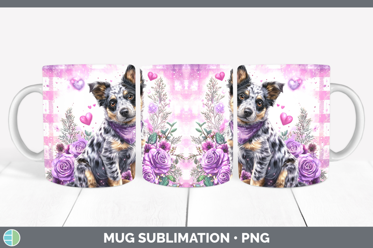 Australian Cattle Dog Dogs 03 Checker Valentine Mug Wrap Sub