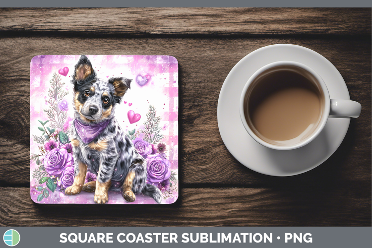 Australian Cattle Dog Dogs 03 Checker Valentine Square Coast