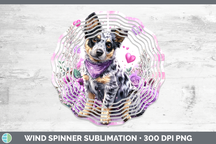 Australian Cattle Dog Dogs 03 Checker Valentine Wind Spinner