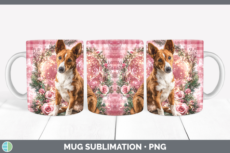 Basenji Dogs 03 Checker Valentine Mug Wrap Sublimation Desig