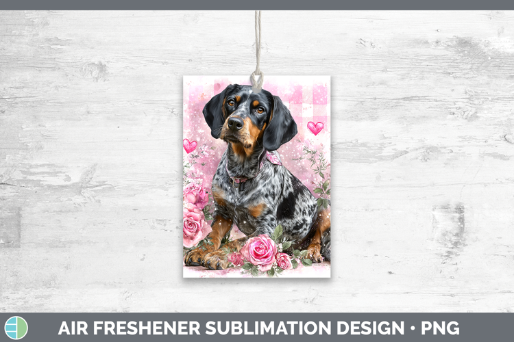 Bluetick Coonhound Dogs 03 Checker Valentine Air Freshener S