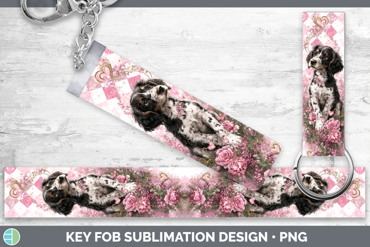 Bluetick Coonhound Dogs 03 Checker Valentine Key Fob Sublima