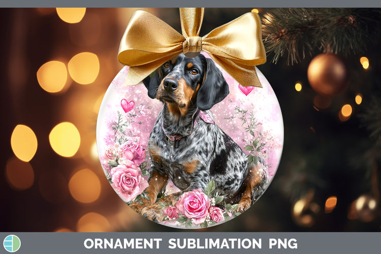 Bluetick Coonhound Dogs 03 Checker Valentine Ornament Sublim