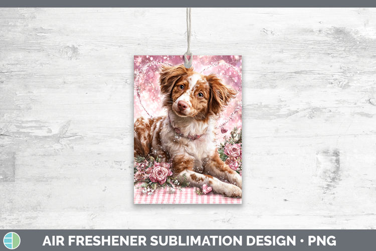 Brittany Dog Dogs 03 Checker Valentine Air Freshener Sublima