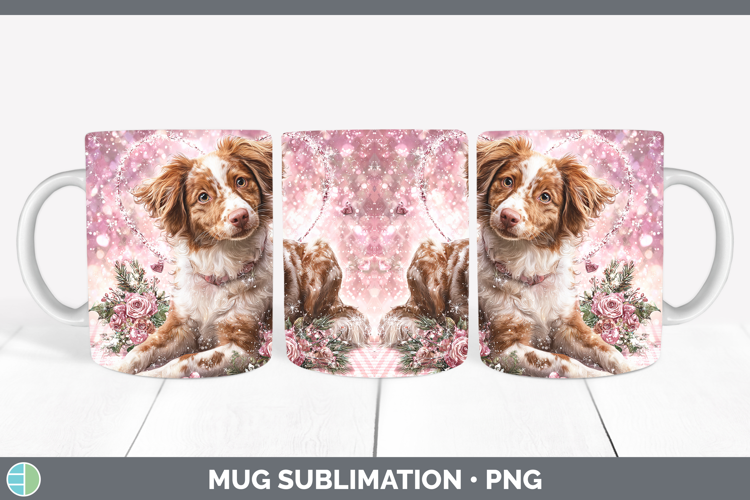 Brittany Dog Dogs 03 Checker Valentine Mug Wrap Sublimation