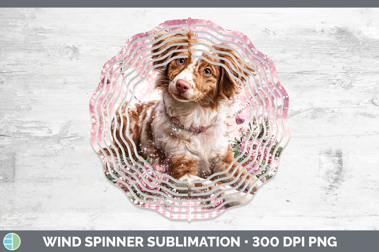 Brittany Dog Dogs 03 Checker Valentine Wind Spinner Sublimat