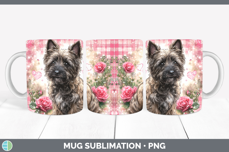 Cairn Terrier Dogs 03 Checker Valentine Mug Wrap Sublimation