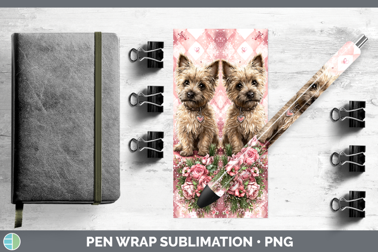 Cairn Terrier Dogs 03 Checker Valentine Pen Wrap Sublimation