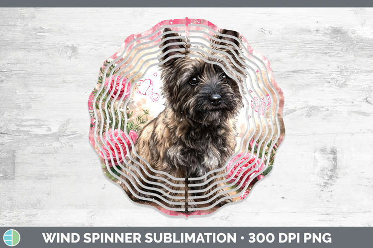 Cairn Terrier Dogs 03 Checker Valentine Wind Spinner Sublima