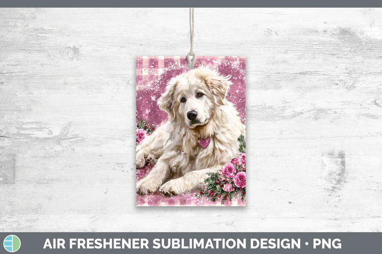 Great Pyrenees Dogs 03 Checker Valentine Air Freshener Subli
