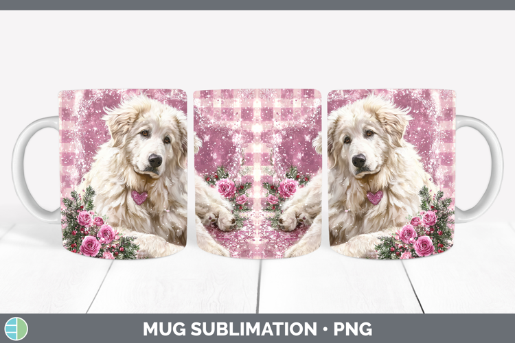 Great Pyrenees Dogs 03 Checker Valentine Mug Wrap Sublimatio