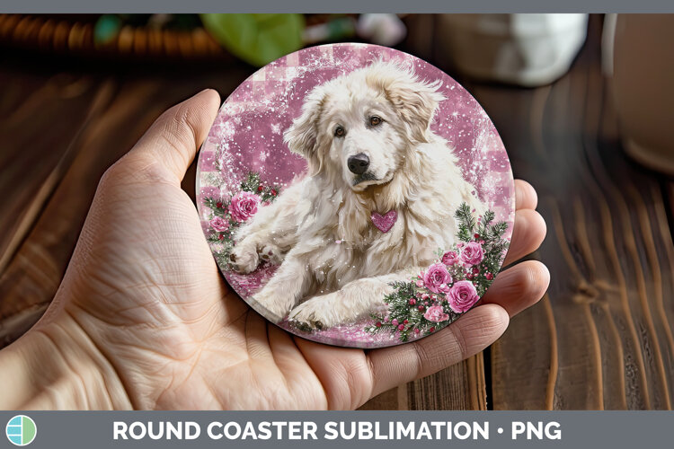 GorgeousDogs 03 Checker Valentine Round Coaster design.