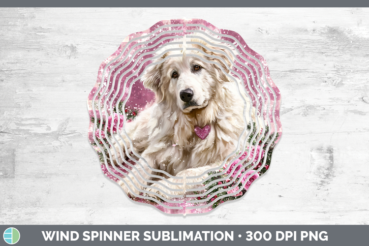 Great Pyrenees Dogs 03 Checker Valentine Wind Spinner Sublim