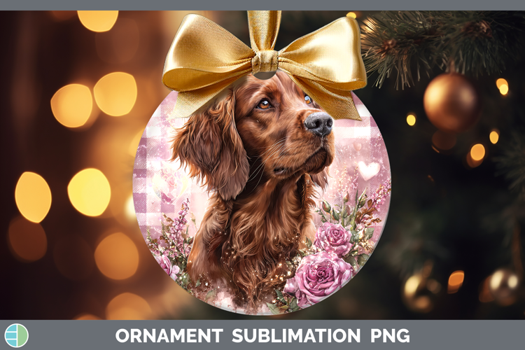 Irish Setter Dogs 03 Checker Valentine Ornament Sublimation