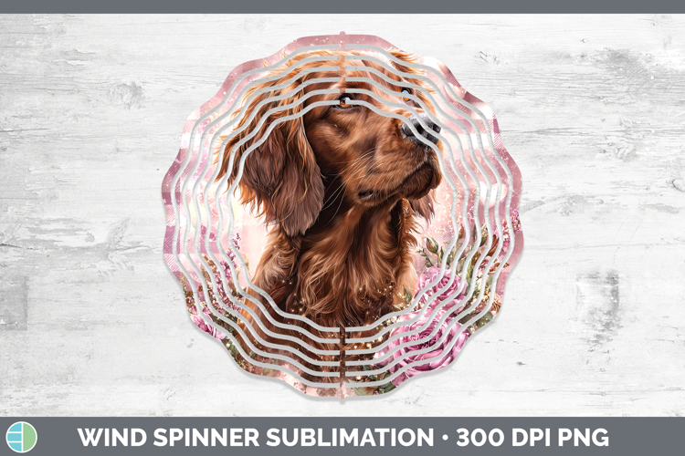 Irish Setter Dogs 03 Checker Valentine Wind Spinner Sublimat