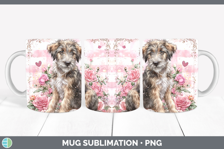 Irish Wolfhound Dogs 03 Checker Valentine Mug Wrap Sublimat