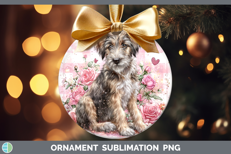 Irish Wolfhound Dogs 03 Checker Valentine Ornament Sublimat