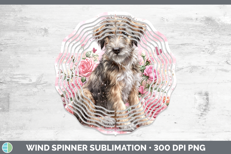 Irish Wolfhound Dogs 03 Checker Valentine Wind Spinner Subl