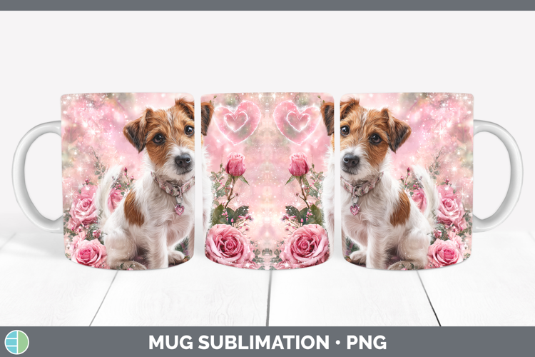 Jack Russell Terrier Dogs 03 Checker Valentine Mug Wrap Subl