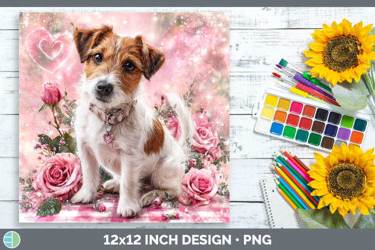 Jack Russell Terrier Dogs 03 Checker Valentine Paper Backgro
