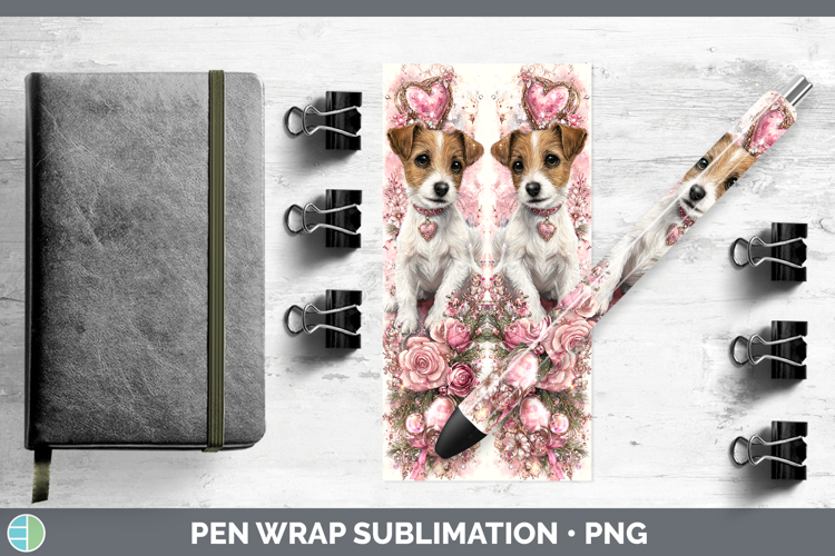 Jack Russell Terrier Dogs 03 Checker Valentine Pen Wrap Subl