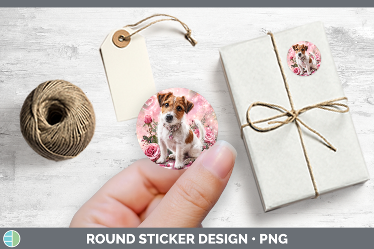 Jack Russell Terrier Dogs 03 Checker Valentine Stickers Desi