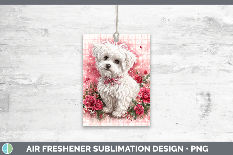 Maltese Dogs 03 Checker Valentine Air Freshener Sublimation