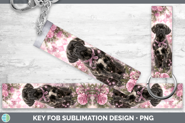Mastiff Dogs 03 Checker Valentine Key Fob Sublimation Design