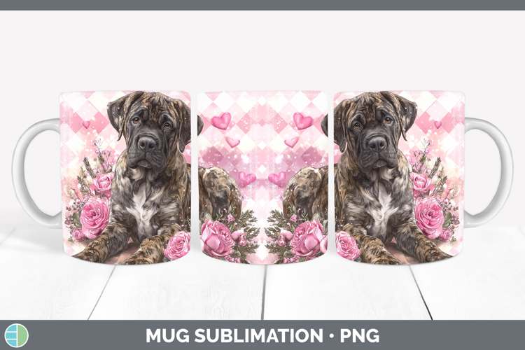 Mastiff Dogs 03 Checker Valentine Mug Wrap Sublimation Desig