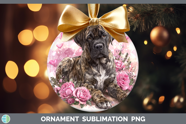 Mastiff Dogs 03 Checker Valentine Ornament Sublimation Desig