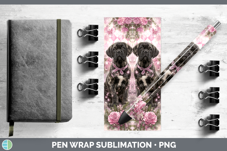 Mastiff Dogs 03 Checker Valentine Pen Wrap Sublimation Desig
