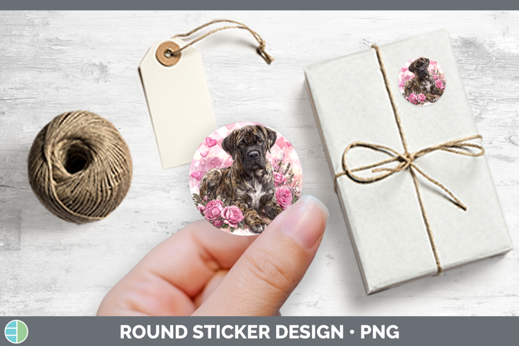 Mastiff Dogs 03 Checker Valentine Stickers Design