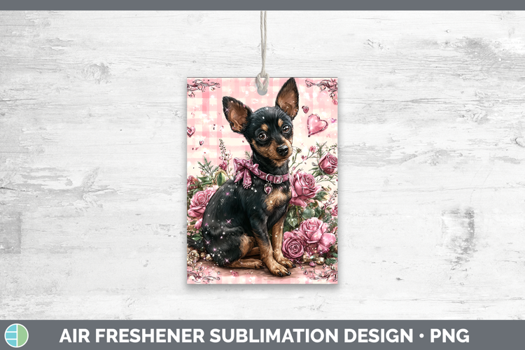 Miniature Pinscher Dogs 03 Checker Valentine Air Freshener S