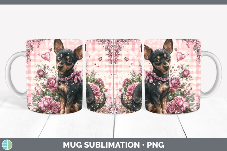 Miniature Pinscher Dogs 03 Checker Valentine Mug Wrap Sublim