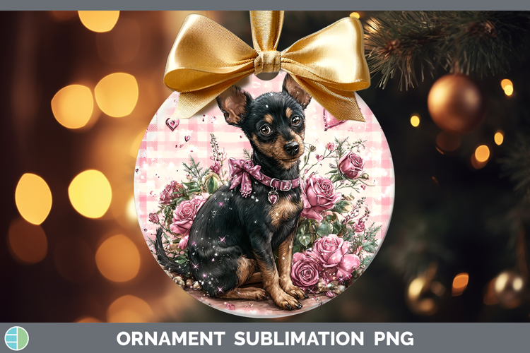 Miniature Pinscher Dogs 03 Checker Valentine Ornament Sublim