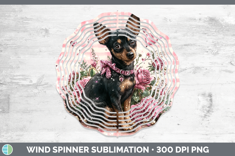 Miniature Pinscher Dogs 03 Checker Valentine Wind Spinner Su