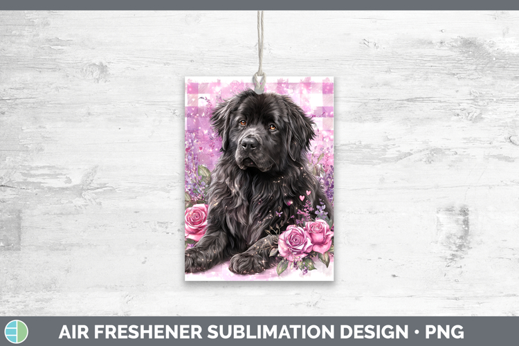 Newfoundland Dogs 03 Checker Valentine Air Freshener Sublima