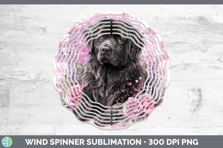 Newfoundland Dogs 03 Checker Valentine Wind Spinner Sublimat