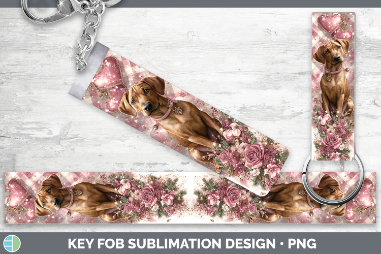 Rhodesian Ridgeback Dogs 03 Checker Valentine Key Fob Sublim