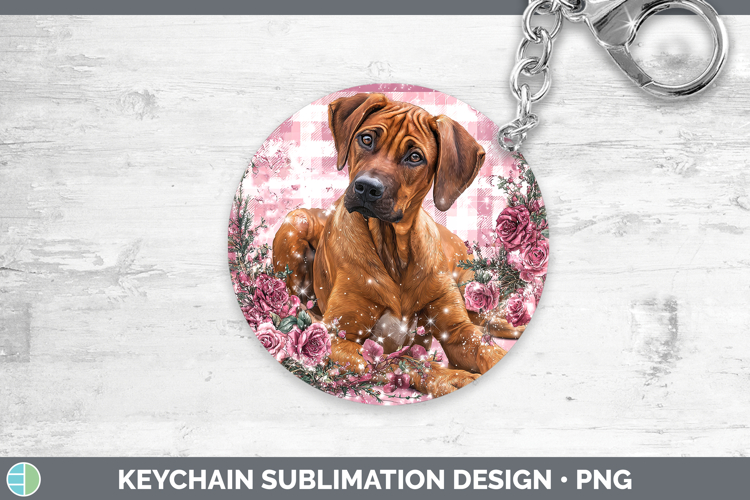 Rhodesian Ridgeback Dogs 03 Checker Valentine Keychain Subli