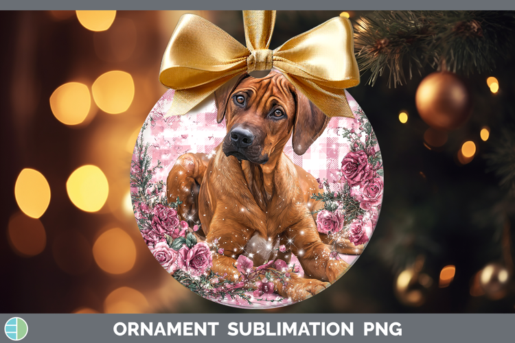 Rhodesian Ridgeback Dogs 03 Checker Valentine Ornament Subli