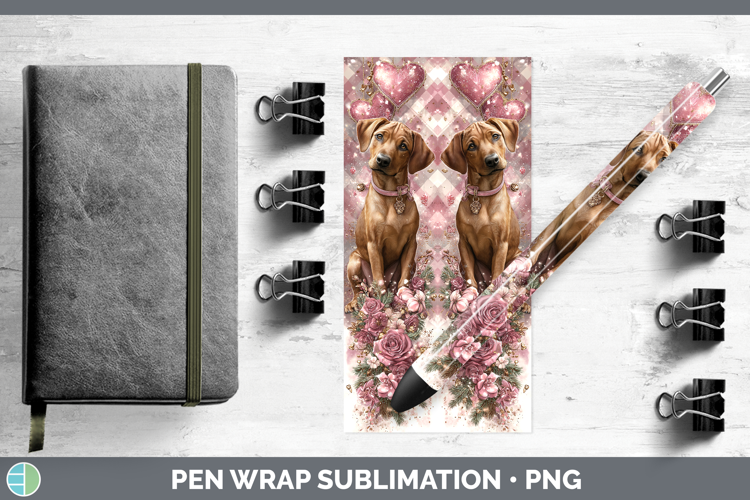 Rhodesian Ridgeback Dogs 03 Checker Valentine Pen Wrap Subli