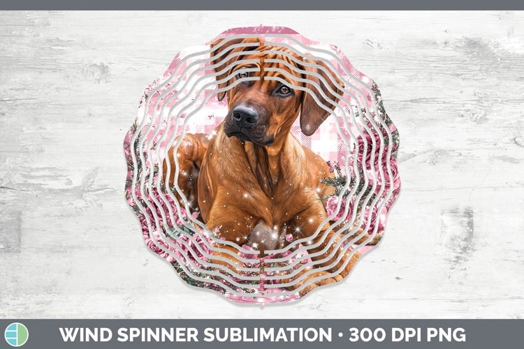 Rhodesian Ridgeback Dogs 03 Checker Valentine Wind Spinner S