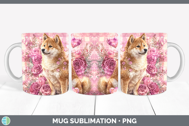 Shiba Inu Dogs 03 Checker Valentine Mug Wrap Sublimation Des