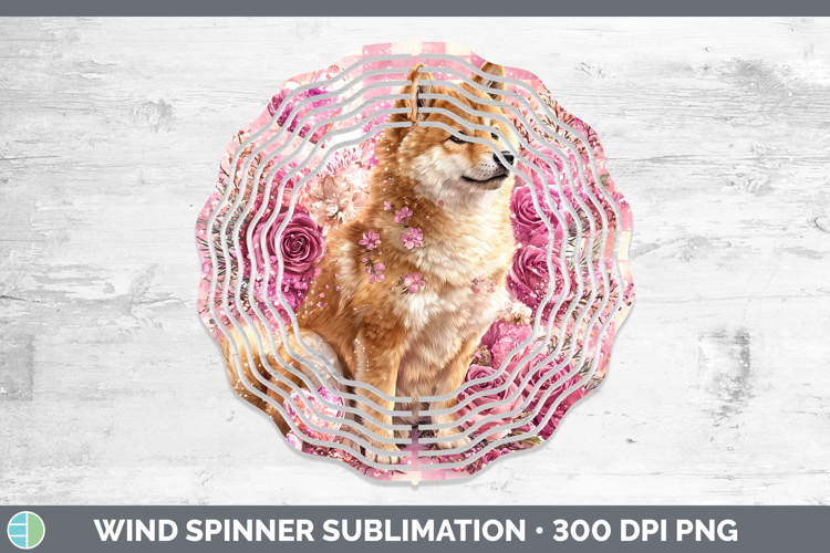 Shiba Inu Dogs 03 Checker Valentine Wind Spinner Sublimation