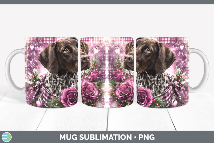 Shorthaired Pointer Dogs 03 Checker Valentine Mug Wrap Subli