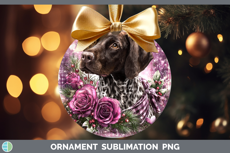 Shorthaired Pointer Dogs 03 Checker Valentine Ornament Subli