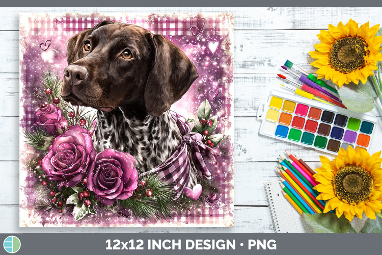 Shorthaired Pointer Dogs 03 Checker Valentine Paper Backgrou